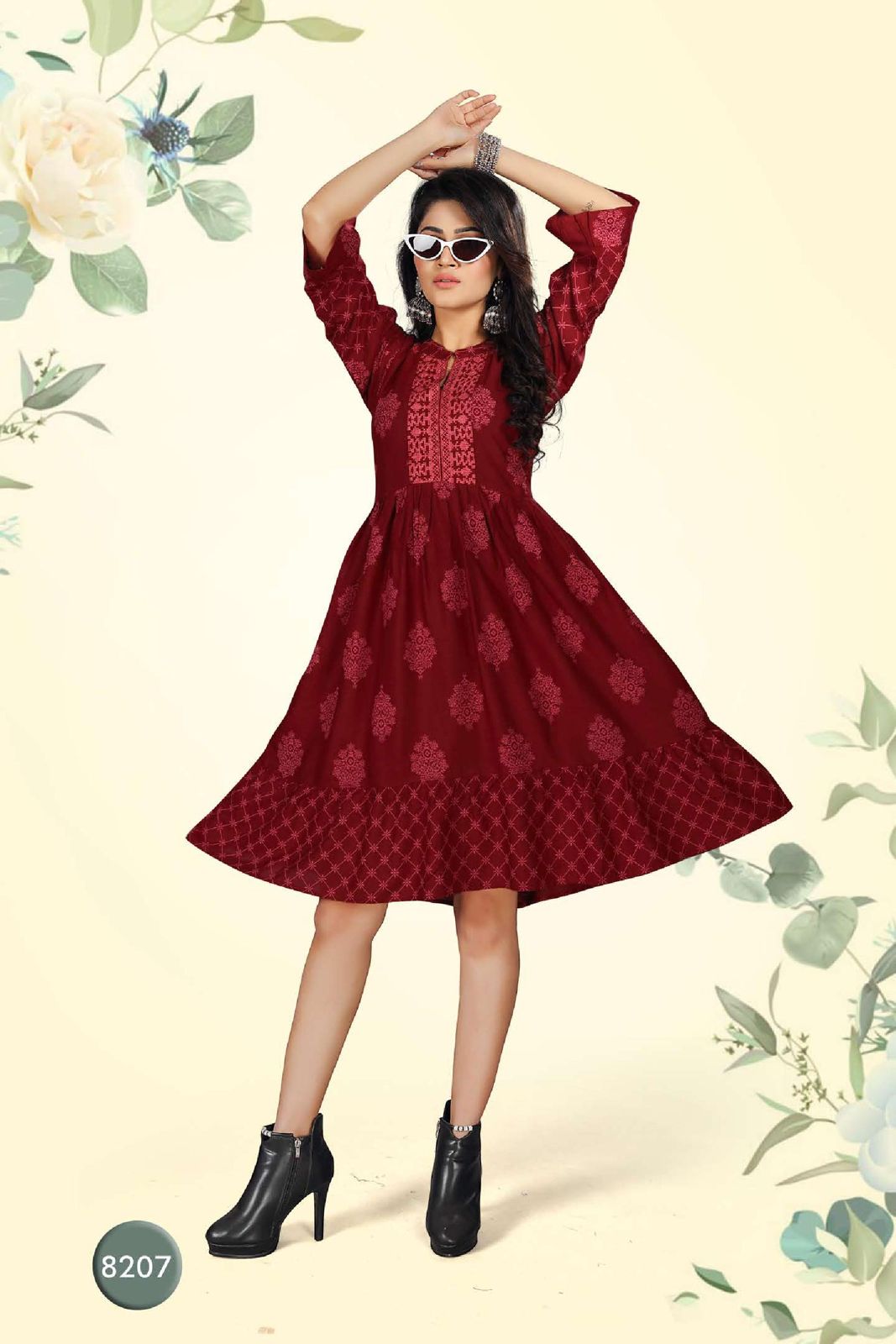 Beauty Queen Vihana 1 New Fancy Wear Shorty Rayon Printed Kurti Collection